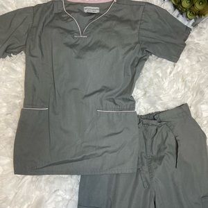 Medical Scrub Uniform Set | Grey | Size: X-Small